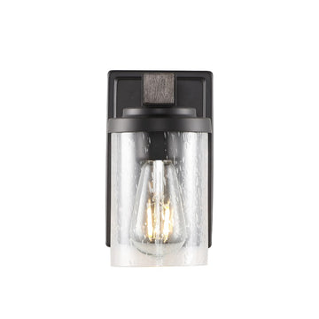 Bungalow Iron/Seeded Glass Rustic Farmhouse LED Vanity Light - JONATHAN Y